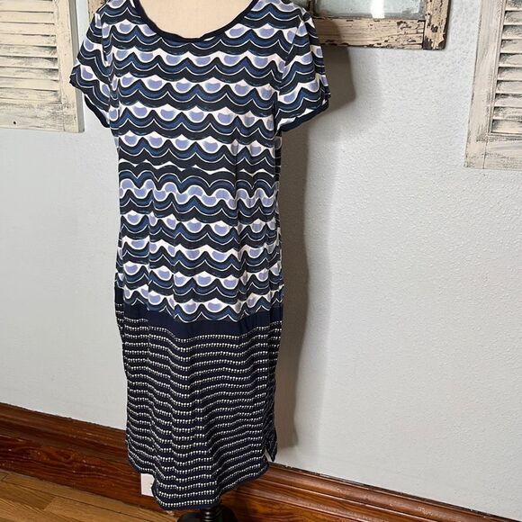 Tommy Bahama Women's Shift Dress Cotton Scalloped Print Multicolor Size Large - Picture 2 of 13